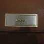 DKNY $198 Brown Luggage Saffiano Leather Double Flap Crossbody Bag
