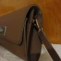 DKNY $198 Brown Luggage Saffiano Leather Double Flap Crossbody Bag