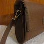 DKNY $198 Brown Luggage Saffiano Leather Double Flap Crossbody Bag