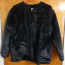Matilda Navy Blue Luxe Faux Fur Zip Collarless thp Boxy Coat Jacket S