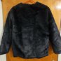 Matilda Navy Blue Luxe Faux Fur Zip Collarless thp Boxy Coat Jacket S