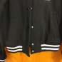 WeSC Black Fleece Applique Varsity Baseball Bomber Jacket M