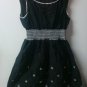 Floral Embroidered Contrast Sleeveless Little Black Dress S