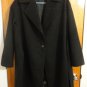 Black Woolen Split Hem Notch Collar One Button Oversized Coat S 4 6 8