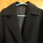 Black Woolen Split Hem Notch Collar One Button Oversized Coat S 4 6 8