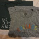 Lot 2 Altru Apparel Green Gray Printed Graphic Cotton T-shirts Medium