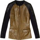 Francis Leon $1600 Rick Quilted Colorblock Leather Tailor Moto Jacket 8