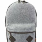 J Carrot Gray Felt Faux Leather Backpack