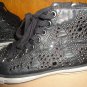 Ash Vibration Star Jewel Studded Black Leather Hi Top Trainer Sneakers 38 8