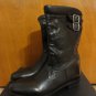 Paul Smith $700 Italy Minimalist Scuba Brown Leather Buckle Moto Biker Boots 9