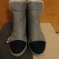 Cute Colorblock Quilted Faux Shearling Fur Sand Suede Sneakers Boots 5.5 6