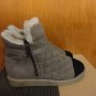 Cute Colorblock Quilted Faux Shearling Fur Sand Suede Sneakers Boots 5.5 6