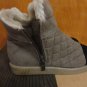Cute Colorblock Quilted Faux Shearling Fur Sand Suede Sneakers Boots 5.5 6