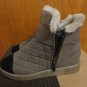 Cute Colorblock Quilted Faux Shearling Fur Sand Suede Sneakers Boots 5.5 6