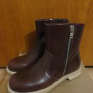 Swedish Hasbeens Italy $459 T-bird Bordeaux Leather Zip Ankle Boots 40 9 9.5 APC