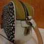 Rare J Crew Signet Leopard Colorblock Calf Hair Italian Leather Camera Bag