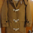 Long Woolen Camel Brown Hooded Toggle Duffle Coat S