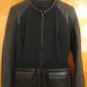 Francis Leon Mix Media Quilted Black Leather Owens Ann Moto Biker Jacket S