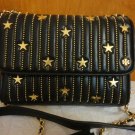 Tory Burch $558 Fleming Star Studded Black Leather Convertible Shoulder Bag