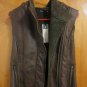 Glamorous ASOS Brown Faux Shearling Asymmetrical Hooded Moto Vest Jacket US 6