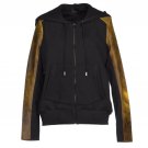 Francis Leon $425 Acid Yellow Leather Black Fleece Owen Hoodie Jacket 6 8 M