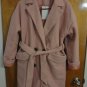 Pastel Pink Cocoon Oversized Double Breasted Woolen Belted Trench Coat S 4 6 8