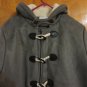 Gray Faux Suede Shearling Hooded Padded Duffle Toggle Coat S M