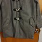 Gray Faux Suede Shearling Hooded Padded Duffle Toggle Coat S M