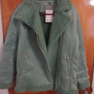 ASOS Faux Suede Shearling Mint Green Oversized Aviator Moto Jacket 4 6
