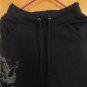 Toxic Toy Skull Print Punk Distressed Black Fleece Sweatpants XS 4