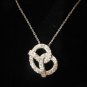 Cute Floating Big Pretzel .36 ct Diamond 5g 14k White Gold Pendant Necklace 18"