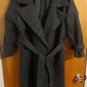 Heather Gray Fuzzy Woolen 3/4 Sleeve Classic Oversized Collar Trench Coat S