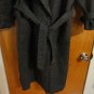 Heather Gray Fuzzy Woolen 3/4 Sleeve Classic Oversized Collar Trench Coat S