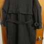 Heather Gray Fuzzy Woolen 3/4 Sleeve Classic Oversized Collar Trench Coat S