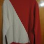 Maison Kitsune Fox Printed ColorBlock Red Gray Sweatshirt S M Women Unisex