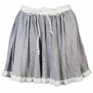 Rare Sacai Luck $450 Contrast Ribbon Heather Gray Jersey Pleated Skort Shorts M