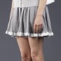 Rare Sacai Luck $450 Contrast Ribbon Heather Gray Jersey Pleated Skort Shorts M