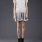 Rare Sacai Luck $450 Contrast Ribbon Heather Gray Jersey Pleated Skort Shorts M