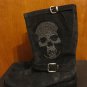 Fruit Italy Skull Studded Buckle Plein Charcoal Gray Suede Boots 39 9 APC