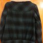 BDG Teal Plaid Sherpa Collar Double Breasted Wool Jacket S