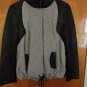 Francis Leon Contrast Black Leather Gray Wool Owens Ann Hooded Bomber Jacket S