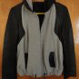 Francis Leon Contrast Black Leather Gray Wool Owens Ann Hooded Bomber Jacket S