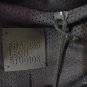 Francis Leon Contrast Black Leather Gray Wool Owens Ann Hooded Bomber Jacket S