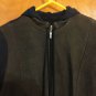 Francis Leon Contrast Brown Pebble Leather Navy Fleece Hooded Jacket 4 6 S
