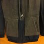 Francis Leon Contrast Brown Pebble Leather Navy Fleece Hooded Jacket 4 6 S