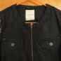 Selected Femme $400 Gold Sequin Black Suede Collarless Biker Moto Jacket 6 10