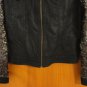 Selected Femme $400 Gold Sequin Black Suede Collarless Biker Moto Jacket 6 10