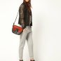 Selected Femme $400 Gold Sequin Black Suede Collarless Biker Moto Jacket 6 10