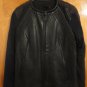 Francis Leon Contrast Pebbled Black Leather Suede Owens Ann Moto Biker Jacket S