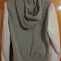 Aqua $178 Colorblock White Leather Heather Gray Fleece Hooded Jacket M